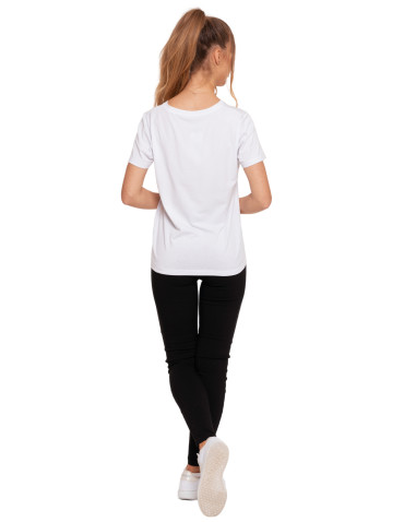 Koszulki i topy - Koszulka T-shirt damski z błyszczącym nadrukiem BIAŁY - produkt 9