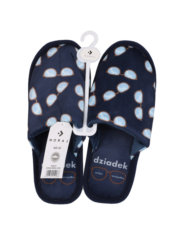 Kapcie - Kapcie męskie prezent na Dzień Dziadka GRANATOWY - produkt moraj.pl 5