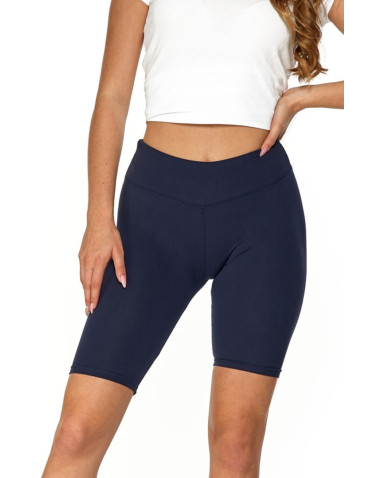 Legginsy - Legginsy damskie wysoki stan typu kolarka peach touch GRANATOWY - produkt 2