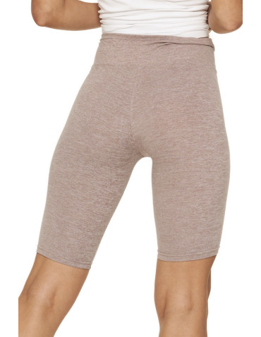 Legginsy - Legginsy damskie wysoki stan typu kolarka peach touch BEŻOWY - produkt 3