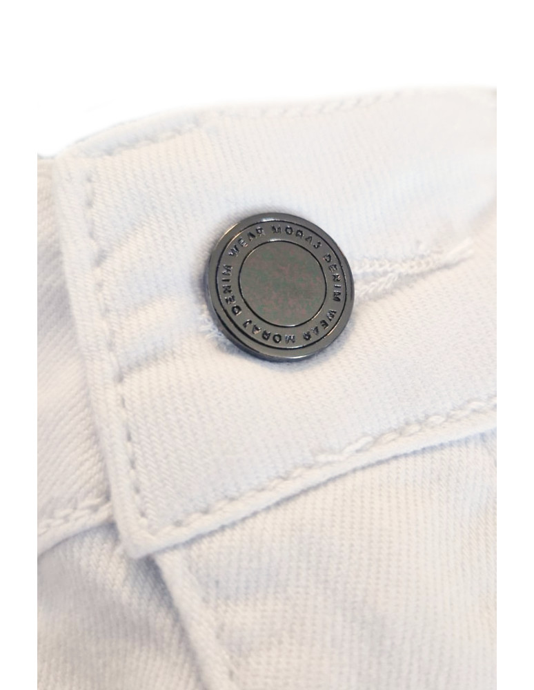Spodnie - Białe spodnie damskie jeansy skinny push up z wysokim stanem BIAŁY - produkt moraj.pl 9