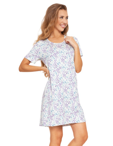 Koszule nocne - Koszula nocna damska wiskozowa w kwiatowy wzór Plus Size WZÓR 1 - produkt 2