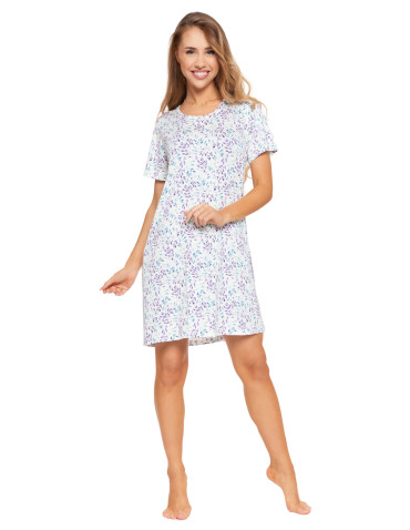 Koszule nocne - Koszula nocna damska wiskozowa w kwiatowy wzór Plus Size WZÓR 1 - produkt 5