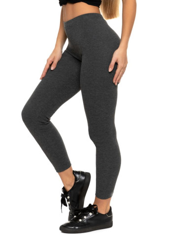 Legginsy - Klasyczne legginsy ocieplane damskie CIEMNY SZARY - produkt 1