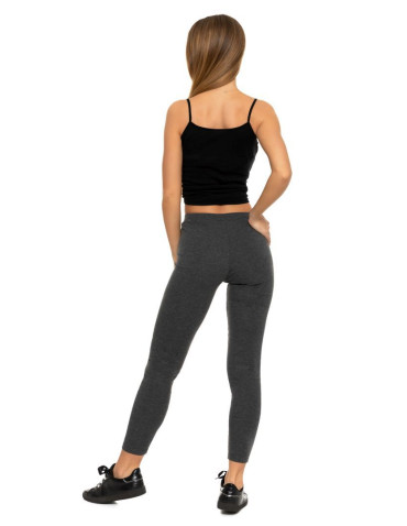 Legginsy - Klasyczne legginsy ocieplane damskie CIEMNY SZARY - produkt 3