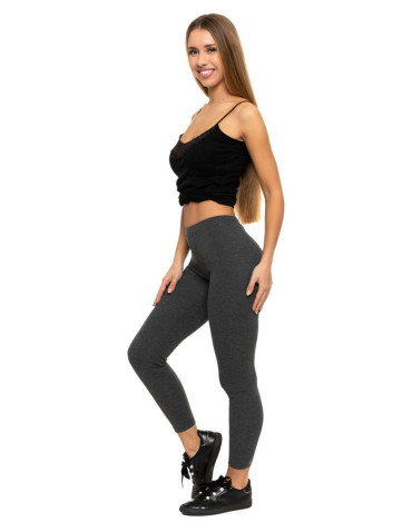 Legginsy - Klasyczne legginsy ocieplane damskie CIEMNY SZARY - produkt 4