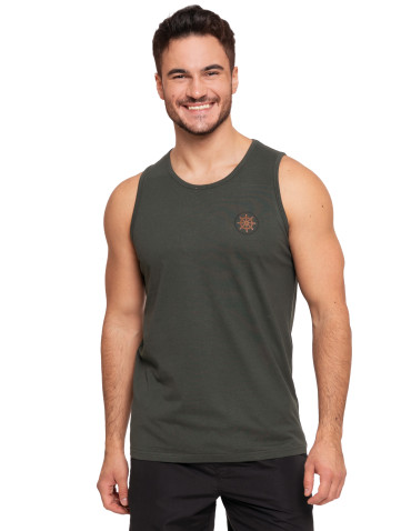 Koszulki, topy, koszule - Koszulka męska Tank-top bawełniana na ramiączkach KHAKI - produkt 1