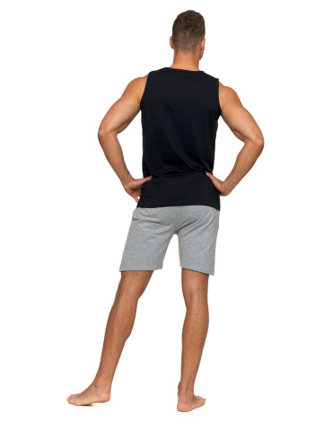 Koszulki, topy, koszule - Tank top męski bawełniany koszulka bez rękawów CZARNY - produkt 4