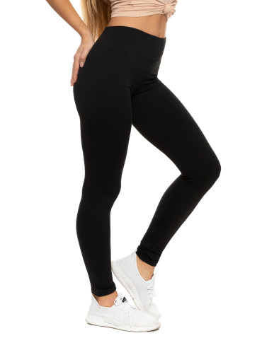Legginsy - Klasyczne legginsy damskie z wysokim stanem CZARNY - produkt 2