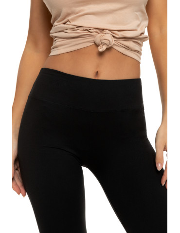 Legginsy - Klasyczne legginsy damskie z wysokim stanem CZARNY - produkt 3