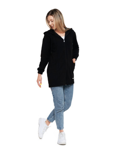 Bluzy - Bluza damska długa z głębokimi kieszeniami CZARNY - produkt 10