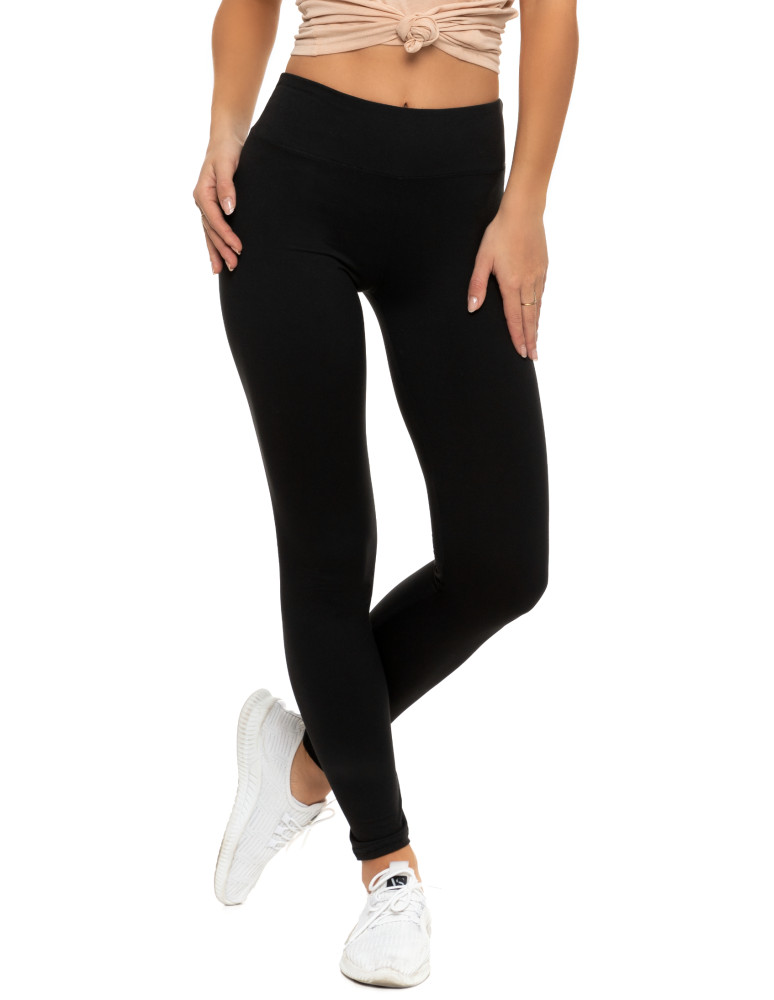 Legginsy - Klasyczne czarne legginsy damskie wysoki stan peach touch CZARNY - produkt moraj.pl 2