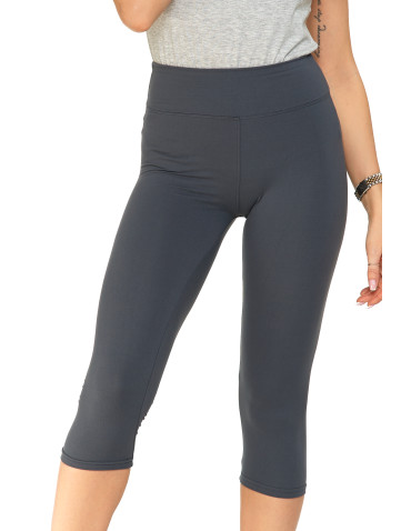 Legginsy - Klasyczne legginsy 3/4 damskie peach touch SZARY - produkt 5