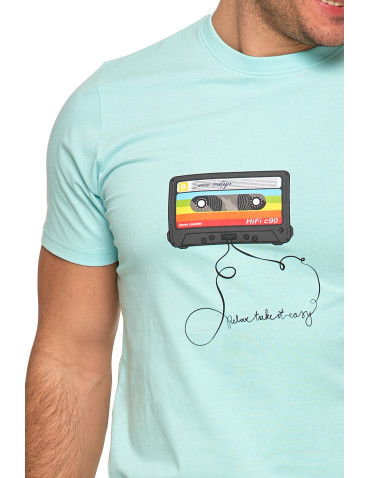 Koszulki, topy, koszule - Koszulka męska T-shirt z okrągłym dekoltem i nadrukiem MIĘTA - produkt 4