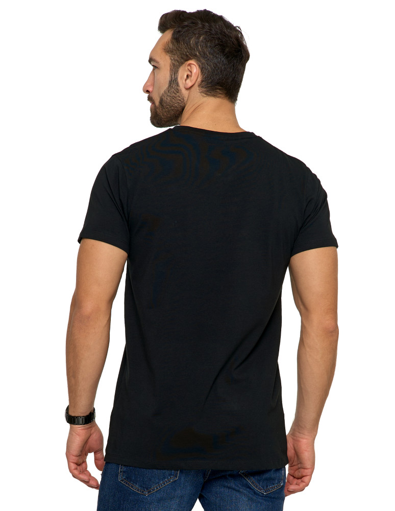 Koszulki, topy, koszule - Koszulka męska bawełna Premium T-shirt dekolt w serek CZARNY - produkt moraj.pl 2