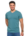 Koszulka męska bawełna Premium T-shirt dekolt w serek MIĘTA