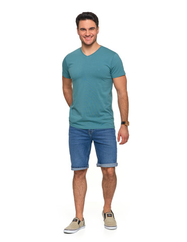 Koszulki, topy, koszule - Koszulka męska bawełna Premium T-shirt dekolt w serek MIĘTA - produkt 5
