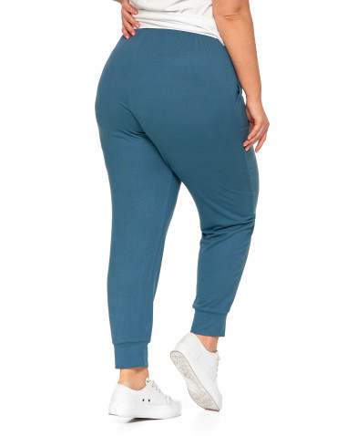 Spodnie - Spodnie damskie dresowe joggery z wysokim stanem dzianinowe ZIELONY - produkt 9