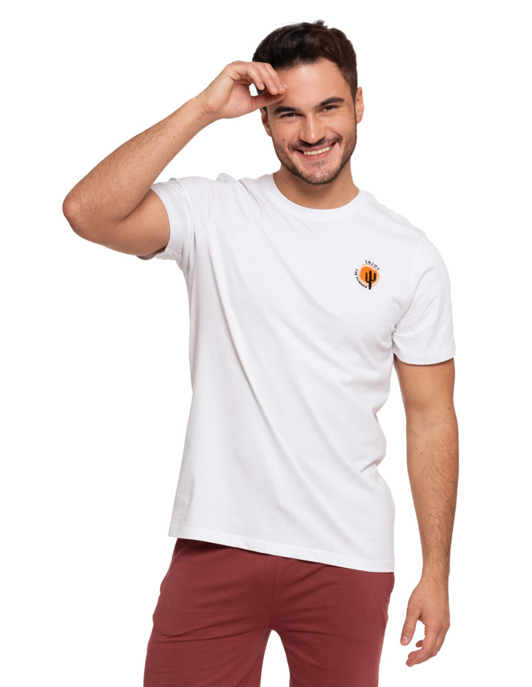 Koszulki, topy, koszule - Koszulka męska bawełniana T-shirt z haftem BIAŁY - produkt moraj.pl 1
