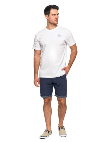 Koszulki, topy, koszule - Koszulka męska bawełniana T-shirt subtelny nadruk BIAŁY - produkt 4