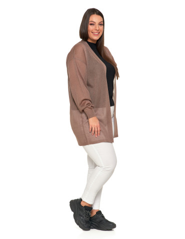 Swetry - Cienki sweter damski wiskozowy kardigan MOKKA - produkt 4