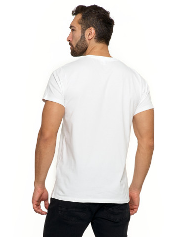 Koszulki, topy, koszule - Koszulka męska t-shirt z bawełny czesanej PREMIUM LINE BIAŁY - produkt 2