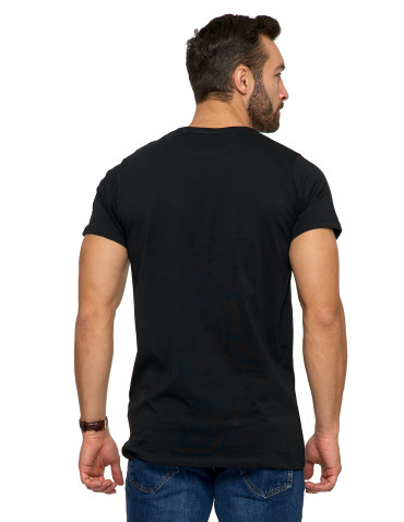 Koszulki, topy, koszule - Koszulka męska t-shirt z bawełny czesanej PREMIUM LINE CZARNY - produkt 2