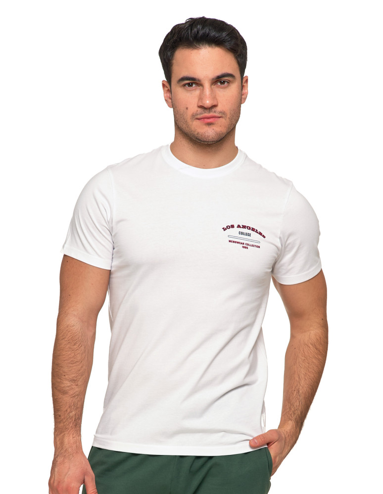 Koszulki, topy, koszule - Koszulka t-shirt męski 100% bawełna Los Angeles College BIAŁY - produkt moraj.pl 1
