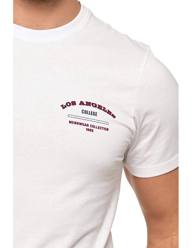 Koszulki, topy, koszule - Koszulka t-shirt męski 100% bawełna Los Angeles College BIAŁY - produkt moraj.pl 3