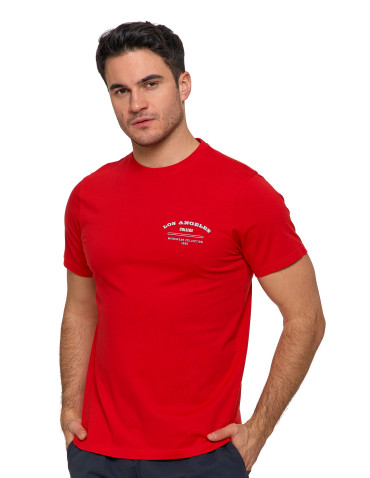 Koszulki, topy, koszule - Koszulka t-shirt męski 100% bawełna Los Angeles College CZERWONY - produkt 1