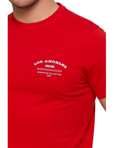 Koszulki, topy, koszule - Koszulka t-shirt męski 100% bawełna Los Angeles College CZERWONY - produkt 3
