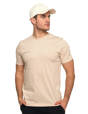 Koszulki, topy, koszule - Koszulka męska bawełniana z krótkim rękawem T-shirt BEŻOWY - produkt 1