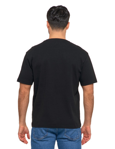 Koszulki, topy, koszule - T-shirt męski oversize bawełna Premium koszulka bez wzoru CZARNY - produkt 2