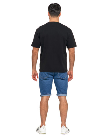 Koszulki, topy, koszule - T-shirt męski oversize bawełna Premium koszulka bez wzoru CZARNY - produkt 4