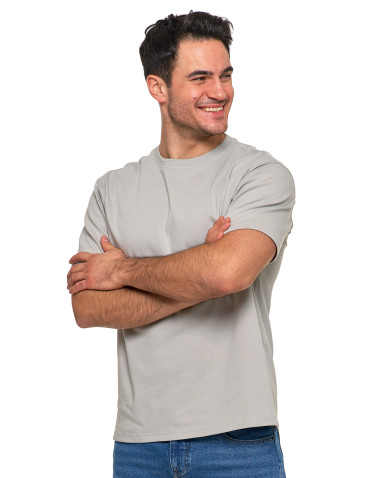 Koszulki, topy, koszule - T-shirt męski oversize bawełna Premium koszulka bez wzoru SZARY - produkt 2