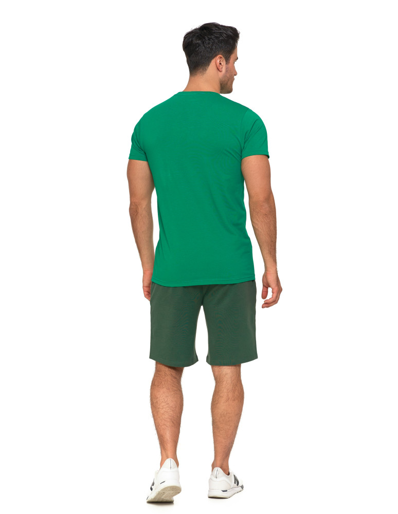 Koszulki, topy, koszule - Koszulka męska T-shirt bawełniana Premium okrągły dekolt ZIELONY - produkt moraj.pl 5