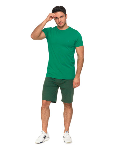 Koszulki, topy, koszule - Koszulka męska T-shirt bawełniana Premium okrągły dekolt ZIELONY - produkt 6