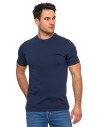 Koszulka męska bawełniana krótki rękaw T-shirt Plus Size GRANATOWY