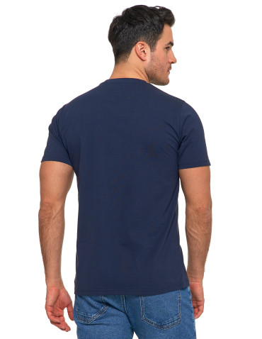 Koszulki, topy, koszule - Koszulka męska bawełniana krótki rękaw T-shirt Plus Size GRANATOWY - produkt 2