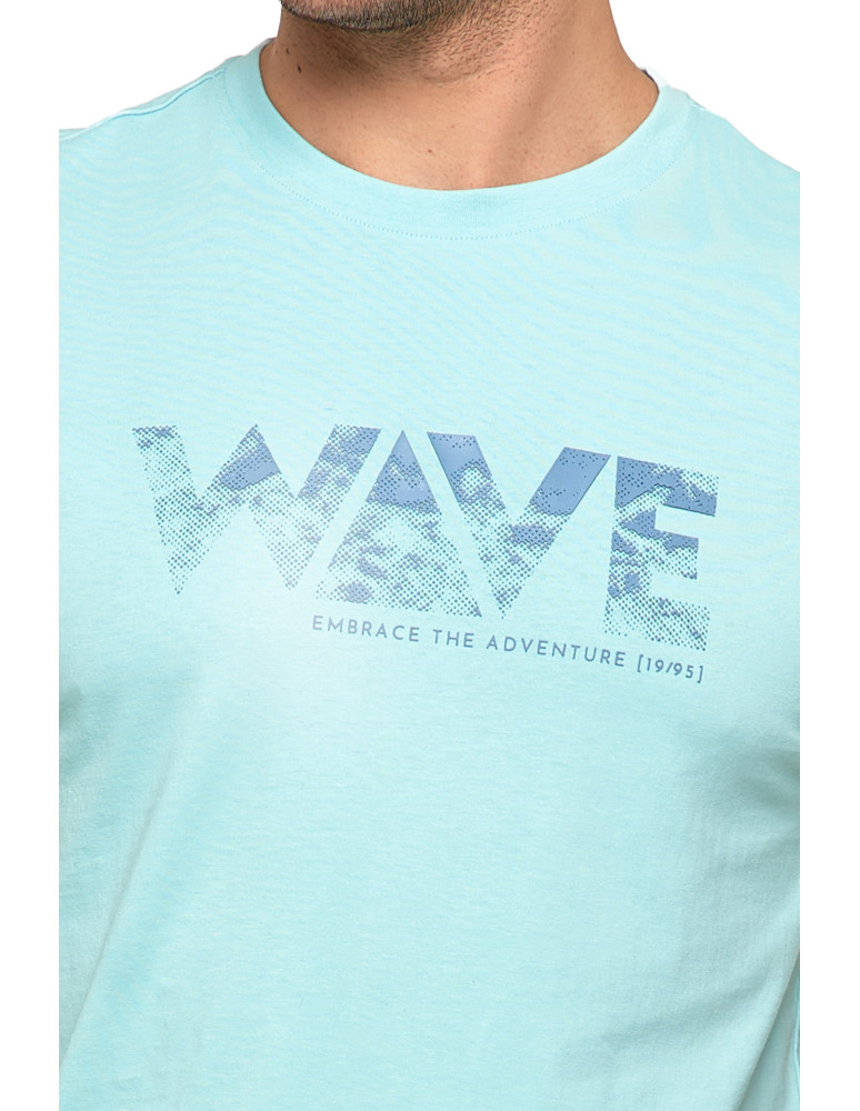 Koszulki, topy, koszule - T-shirt koszulka męska 100% bawełna Wave NIEBIESKI - produkt moraj.pl 2