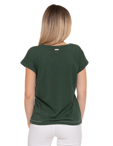 Koszulki i topy - Bluzka koszulka damska z printem KHAKI - produkt 2