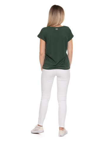 Koszulki i topy - Bluzka koszulka damska z printem KHAKI - produkt 6