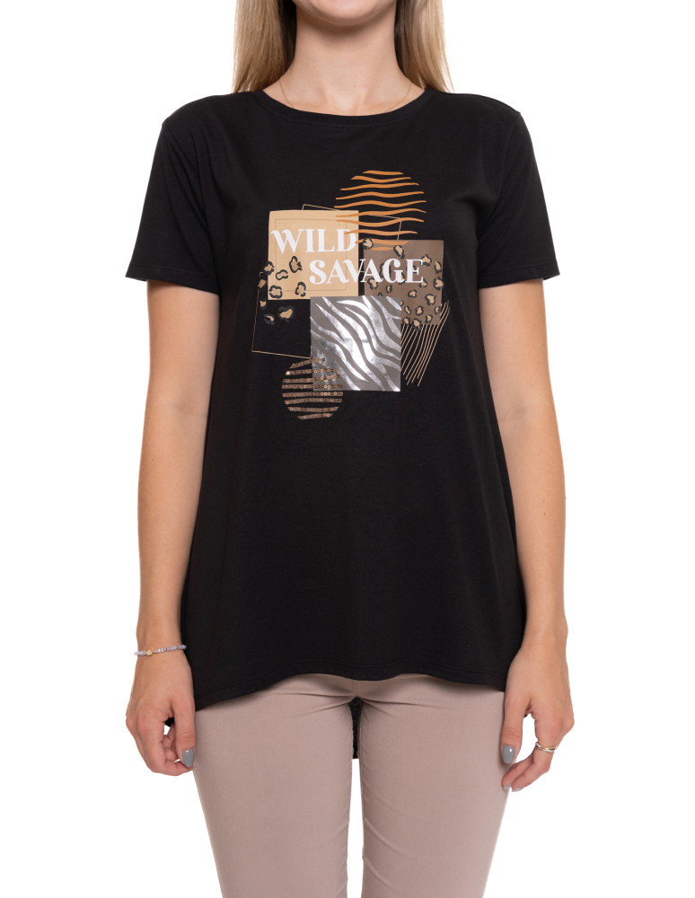 Koszulki i topy - T-shirt damski koszulka stylowa z printem CZARNY - produkt moraj.pl 4