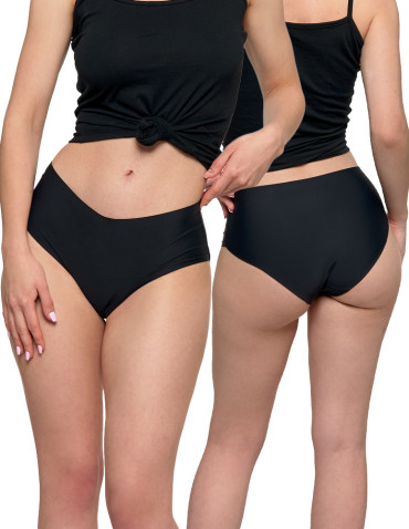 Figi - Majtki damskie figi bikini laserowo cięte CZARNY - produkt 2