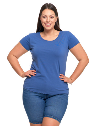 Koszulki i topy - T-shirt damski z okrągłym dekoltem plus size JEANS - produkt 1