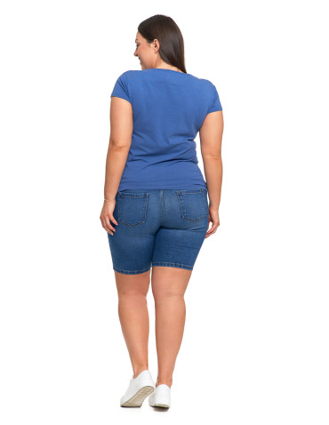 Koszulki i topy - T-shirt damski z okrągłym dekoltem plus size JEANS - produkt 7