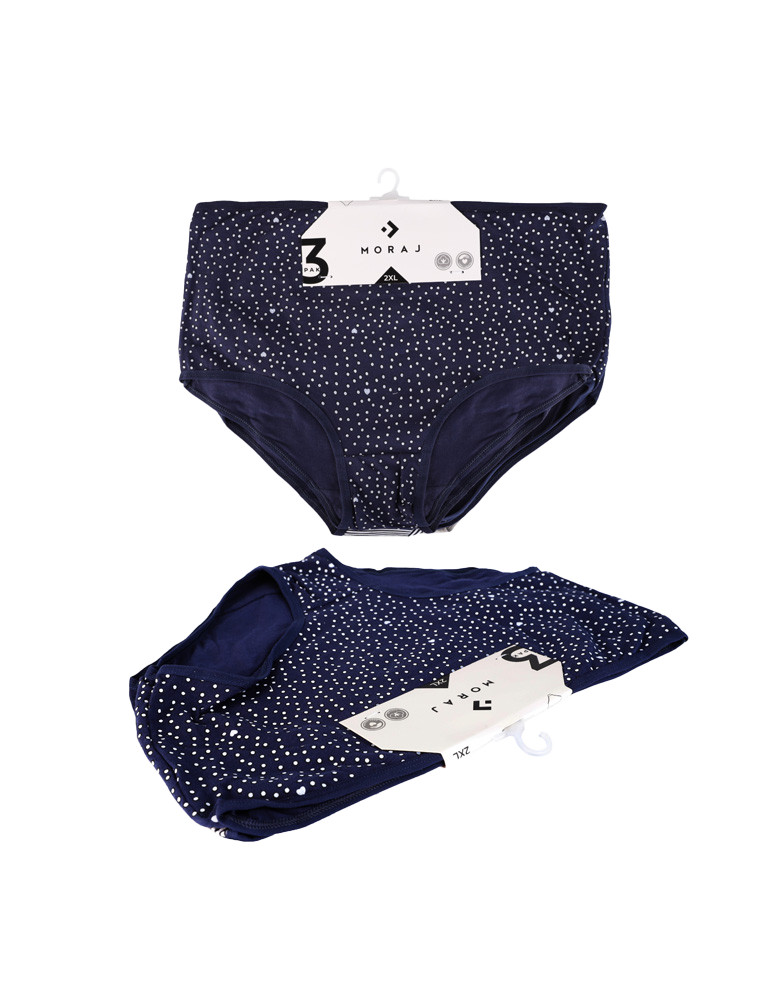 Figi - Majtki damskie figi z wysokim stanem Plus Size 3-pak WZÓR 1 - produkt moraj.pl 2