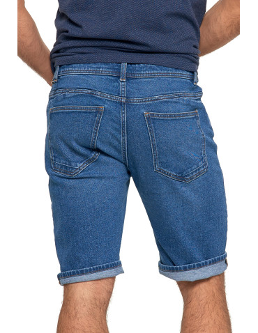 Szorty - Krótkie spodenki męskie jeansowe granatowe JEANS - produkt 4