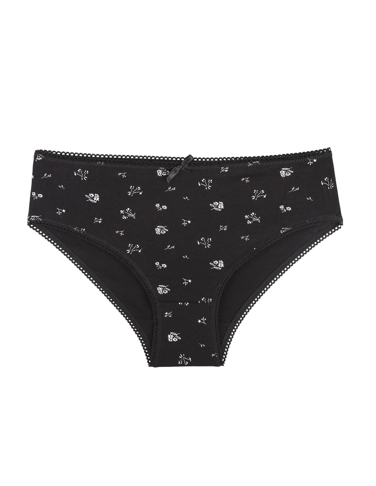 Figi - Figi damskie bikini bawełniane w drobne wzory 4-pak WIELOKOLOROWY - produkt moraj.pl 2