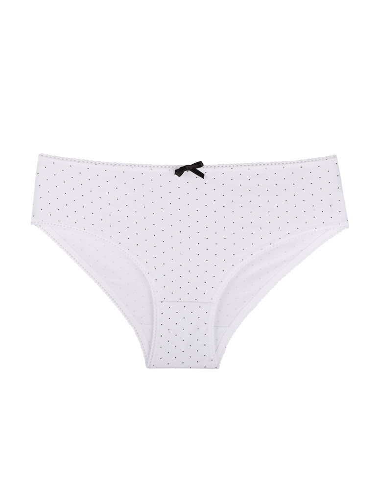 Figi - Figi damskie bikini bawełniane w drobne wzory 4-pak WIELOKOLOROWY - produkt moraj.pl 4